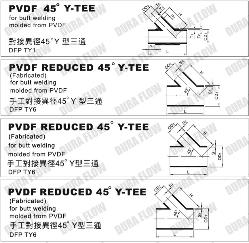 PVDF 45D Y- TEE